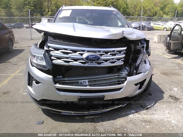 1FM5K8F86JGA43631 - 2018 FORD EXPLORER LIMITED SILVER photo 6