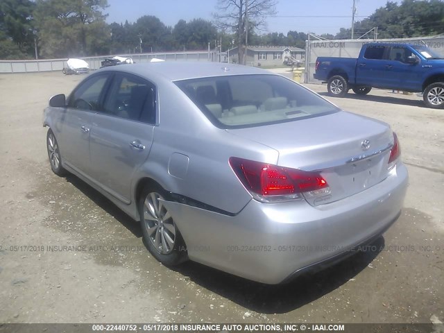 4T1BK3DB0BU380058 - 2011 TOYOTA AVALON LIMITED SILVER photo 3