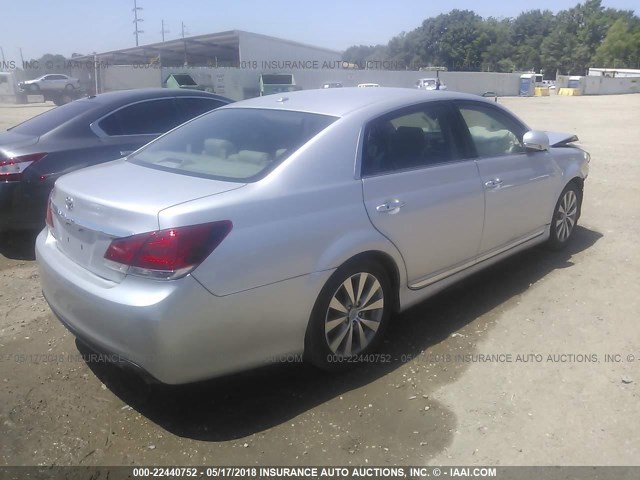 4T1BK3DB0BU380058 - 2011 TOYOTA AVALON LIMITED SILVER photo 4