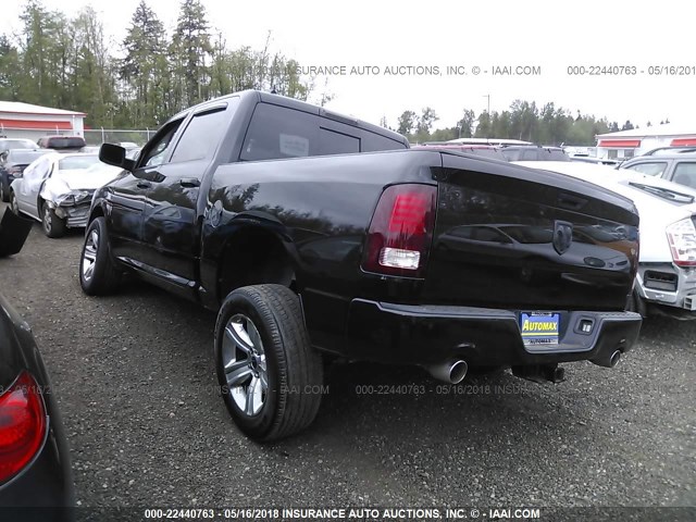 1C6RR7MT0DS564534 - 2013 RAM 1500 SPORT BLACK photo 3