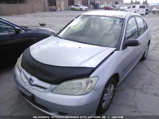 2HGES16324H602375 - 2004 HONDA CIVIC DX VP SILVER photo 2