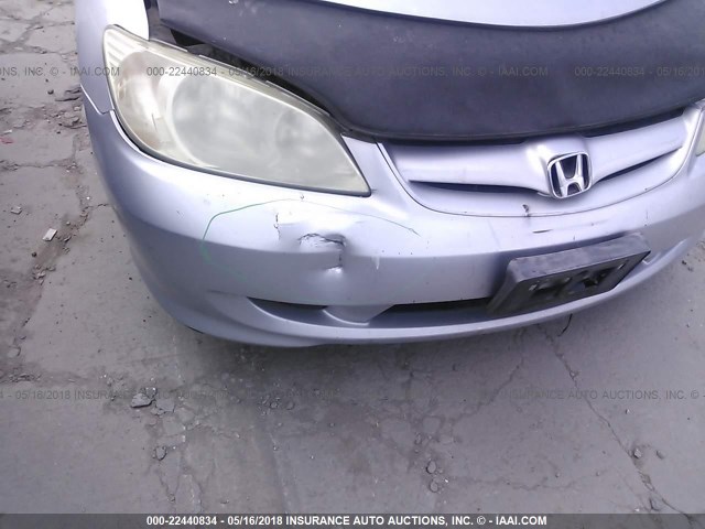 2HGES16324H602375 - 2004 HONDA CIVIC DX VP SILVER photo 6