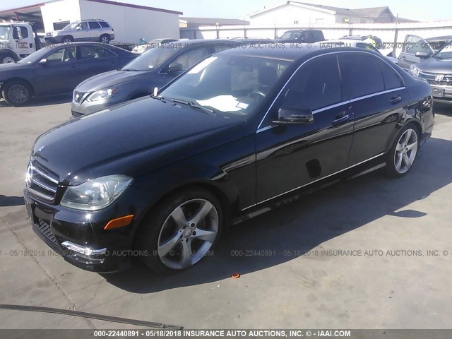 WDDGF5HB4EA941331 - 2014 MERCEDES-BENZ C 350 BLACK photo 2