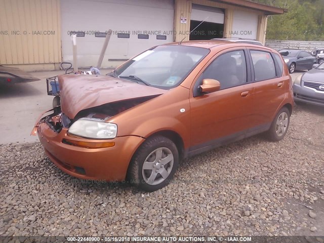 KL1TD62615B468103 - 2005 CHEVROLET AVEO LS ORANGE photo 2