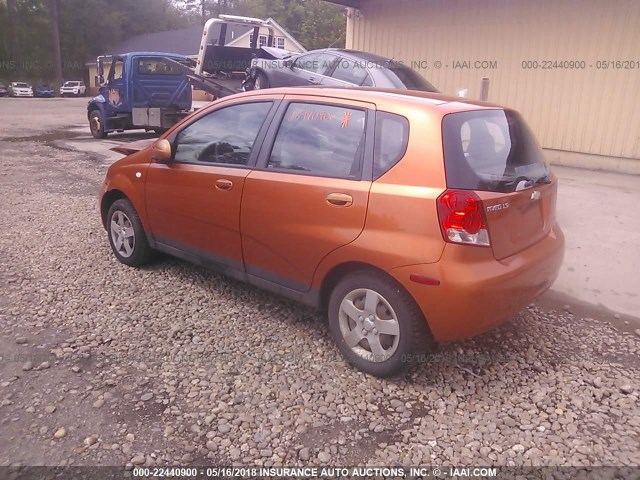 KL1TD62615B468103 - 2005 CHEVROLET AVEO LS ORANGE photo 3