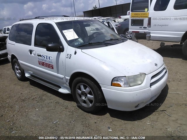 4N2ZN15T02D814501 - 2002 NISSAN QUEST GXE WHITE photo 1