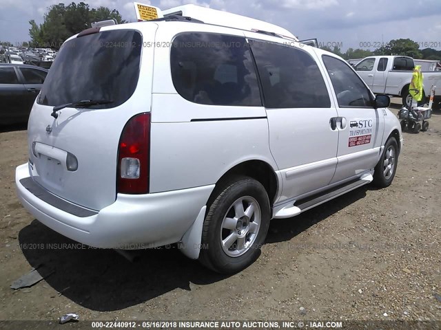 4N2ZN15T02D814501 - 2002 NISSAN QUEST GXE WHITE photo 4