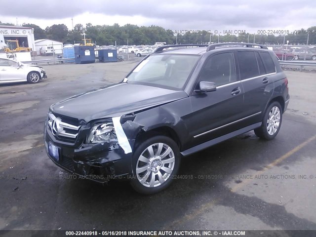 WDCGG5GB9AF398073 - 2010 MERCEDES-BENZ GLK 350 GRAY photo 2