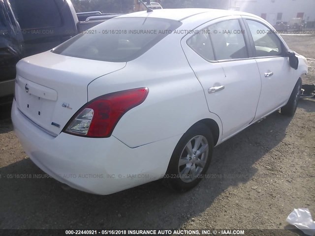 3N1CN7AP8CL859219 - 2012 NISSAN VERSA S/SV/SL WHITE photo 4