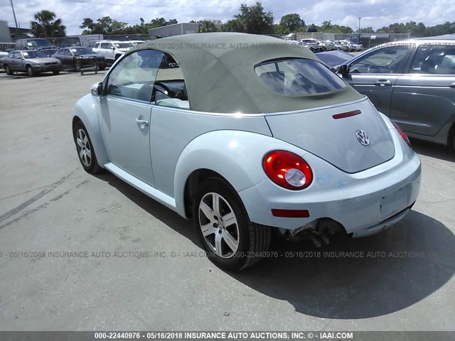 3VWRF31Y26M327126 - 2006 VOLKSWAGEN NEW BEETLE CONVERTIBLE OPTION PKG 1 TURQUOISE photo 3