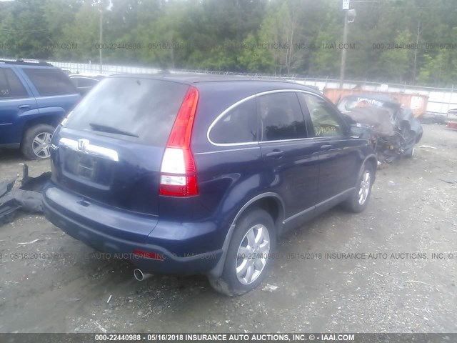 JHLRE48727C115521 - 2007 HONDA CR-V EXL Dark Blue photo 4