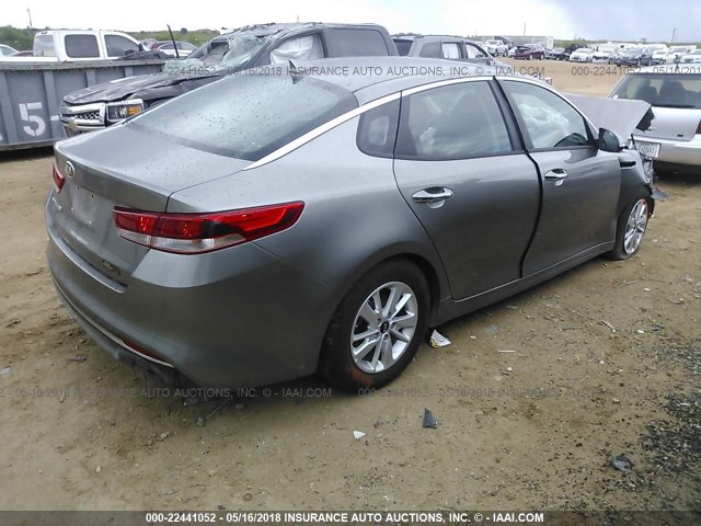 5XXGT4L31JG234988 - 2018 KIA OPTIMA LX/S GRAY photo 4