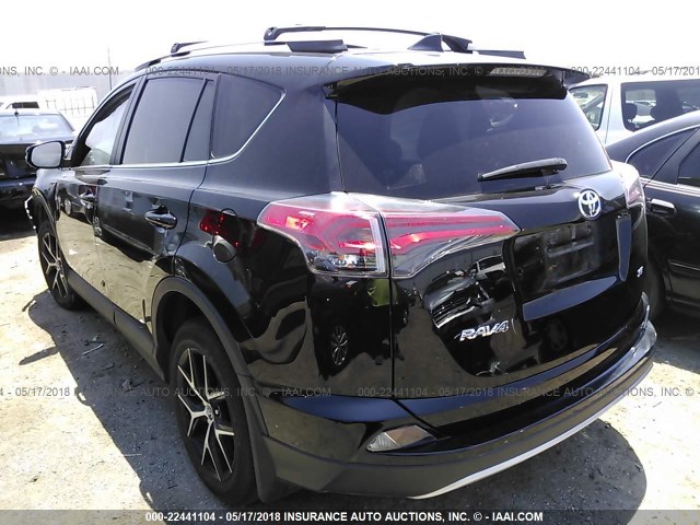 2T3NFREV7GW268269 - 2016 TOYOTA RAV4 SE BLACK photo 3