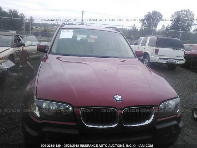 WBXPA73474WB26819 - 2004 BMW X3 2.5I RED photo 6