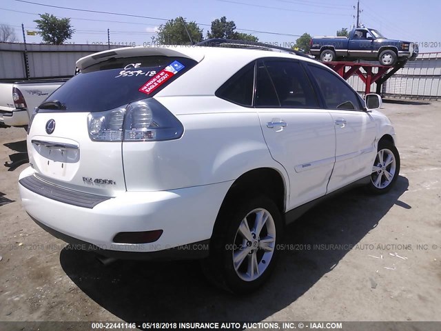 JTJGW31U782850057 - 2008 LEXUS RX 400H WHITE photo 4