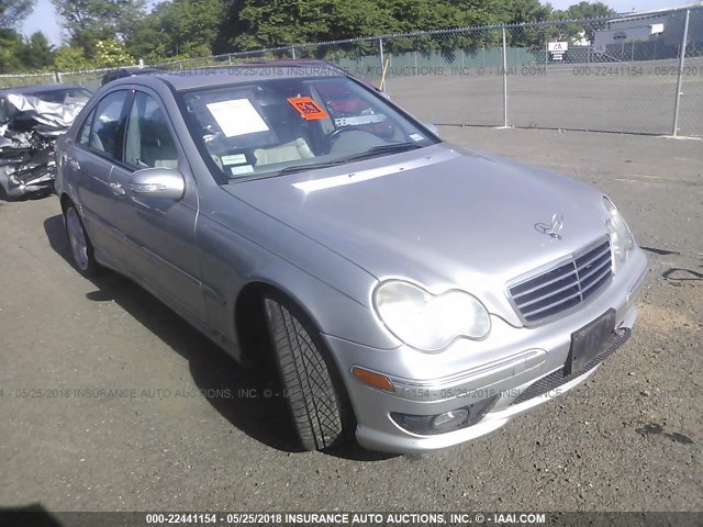 WDBRF40J85F613573 - 2005 MERCEDES-BENZ C 230K SPORT SEDAN SILVER photo 1