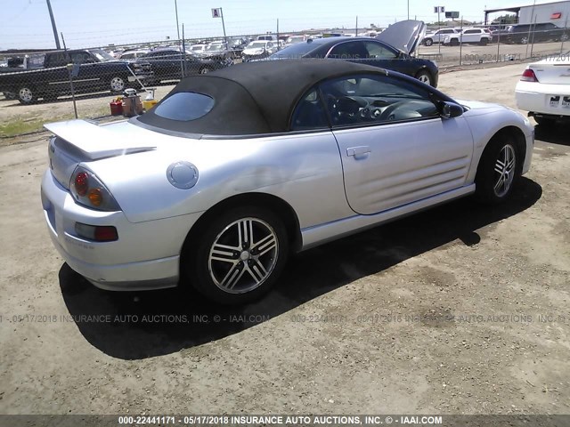 4A3AE75H43E007583 - 2003 MITSUBISHI ECLIPSE SPYDER GTS SILVER photo 4