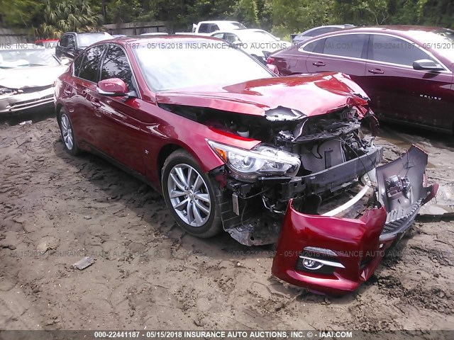 JN1BV7APXFM337553 - 2015 INFINITI Q50 PREMIUM/SPORT MAROON photo 1