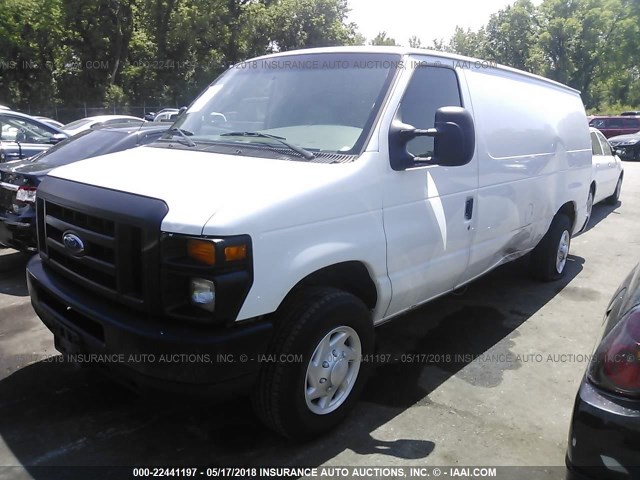 1FTNE24L28DB05568 - 2008 FORD ECONOLINE E250 VAN WHITE photo 2