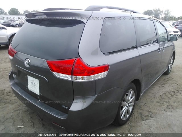 5TDYK3DC6ES447410 - 2014 TOYOTA SIENNA XLE/LIMITED GRAY photo 4