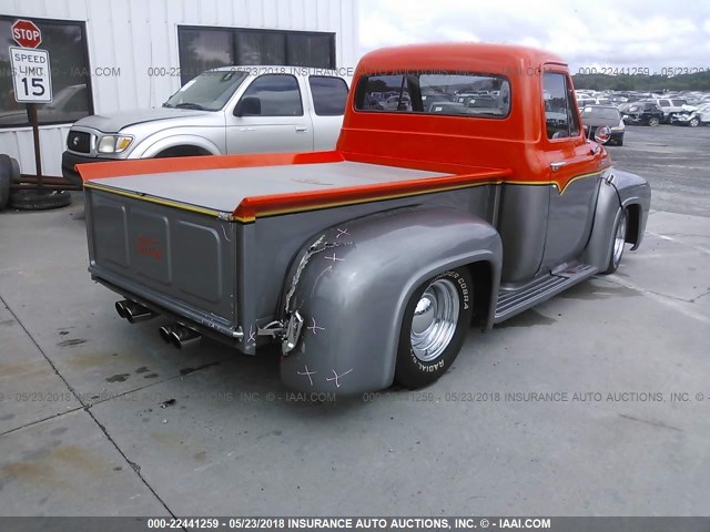 F10D4G163119 - 1954 FORD F100 ORANGE photo 4