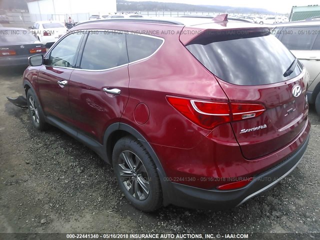 5XYZUDLB4DG056510 - 2013 HYUNDAI SANTA FE SPORT  RED photo 3