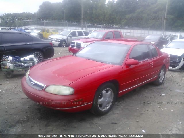 2G1WW12M8V9124196 - 1997 CHEVROLET MONTE CARLO LS RED photo 2