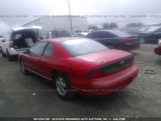 2G1WW12M8V9124196 - 1997 CHEVROLET MONTE CARLO LS RED photo 3