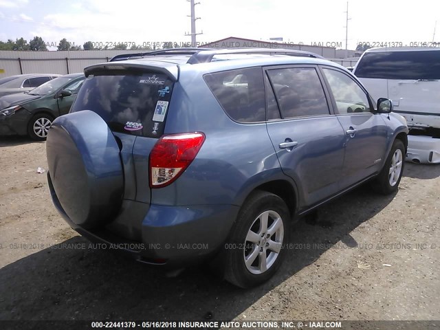 JTMZD31VX75044950 - 2007 TOYOTA RAV4 LIMITED BLUE photo 4