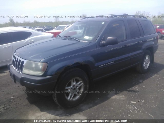 1J4GW48S33C600115 - 2003 JEEP GRAND CHEROKEE LAREDO BLUE photo 2