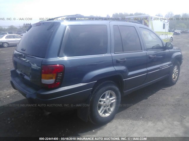 1J4GW48S33C600115 - 2003 JEEP GRAND CHEROKEE LAREDO BLUE photo 4