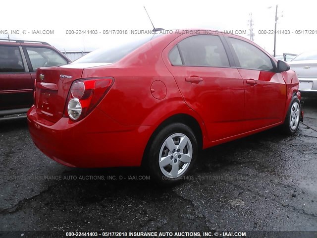 1G1JA5SH6F4201509 - 2015 CHEVROLET SONIC LS RED photo 4