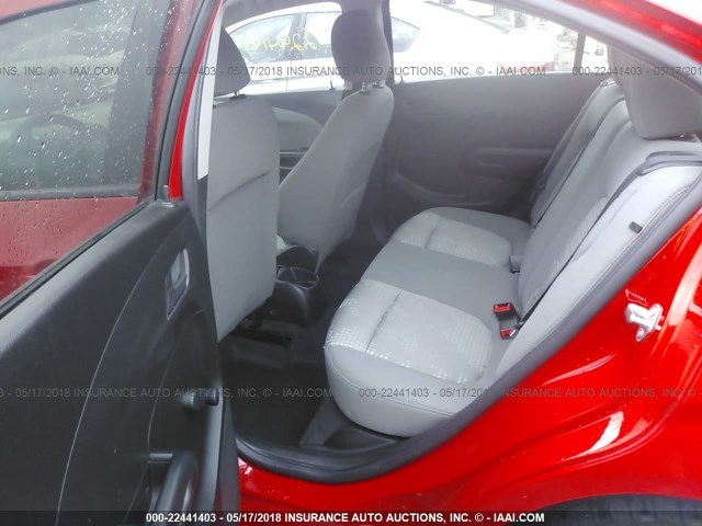 1G1JA5SH6F4201509 - 2015 CHEVROLET SONIC LS RED photo 8