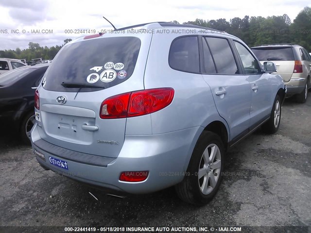 5NMSH13E07H054181 - 2007 HYUNDAI SANTA FE SE/LIMITED Light Blue photo 4