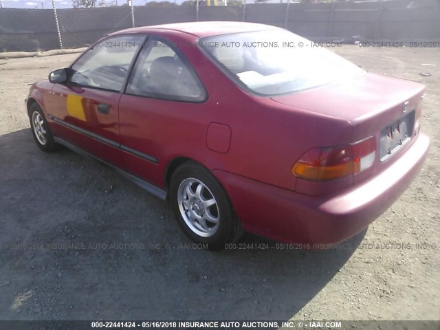 1HGEJ7221VL087960 - 1997 HONDA CIVIC HX RED photo 3