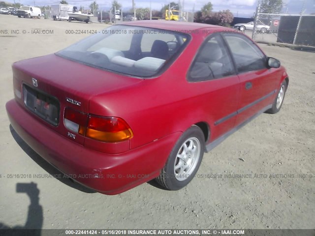 1HGEJ7221VL087960 - 1997 HONDA CIVIC HX RED photo 4