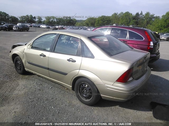 1FAFP33P51W129114 - 2001 FORD FOCUS LX GOLD photo 3