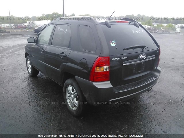 KNDJE723587467522 - 2008 KIA SPORTAGE EX/LX BLACK photo 3