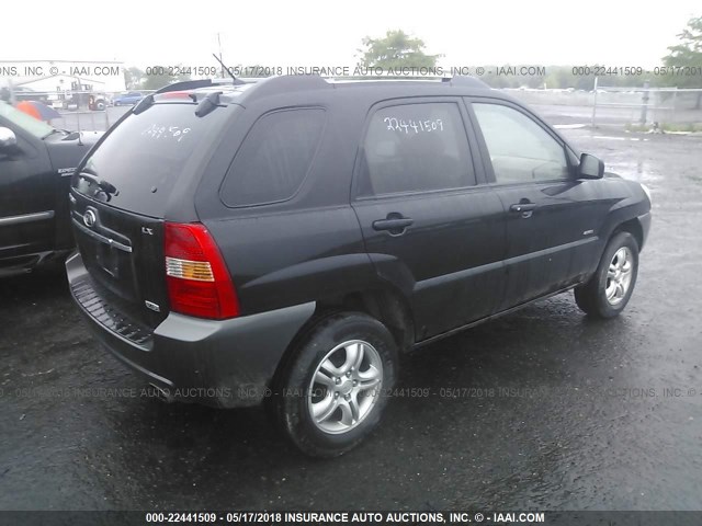 KNDJE723587467522 - 2008 KIA SPORTAGE EX/LX BLACK photo 4