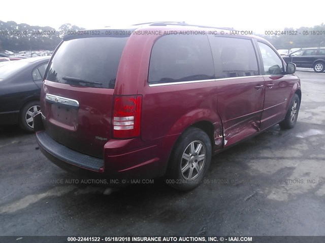 2A8HR54P68R720037 - 2008 CHRYSLER TOWN & COUNTRY TOURING RED photo 4