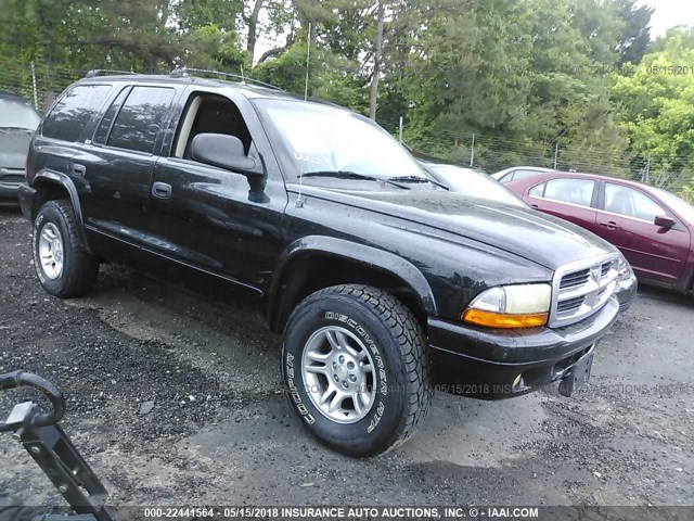 1B4HS48N02F204587 - 2002 DODGE DURANGO SLT BLACK photo 1