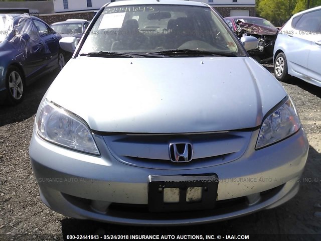 JHMES96664S009651 - 2004 HONDA CIVIC HYBRID Light Blue photo 6