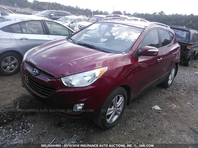 KM8JU3AC2DU729016 - 2013 HYUNDAI TUCSON GLS/LIMITED წითელი ფოტო 2