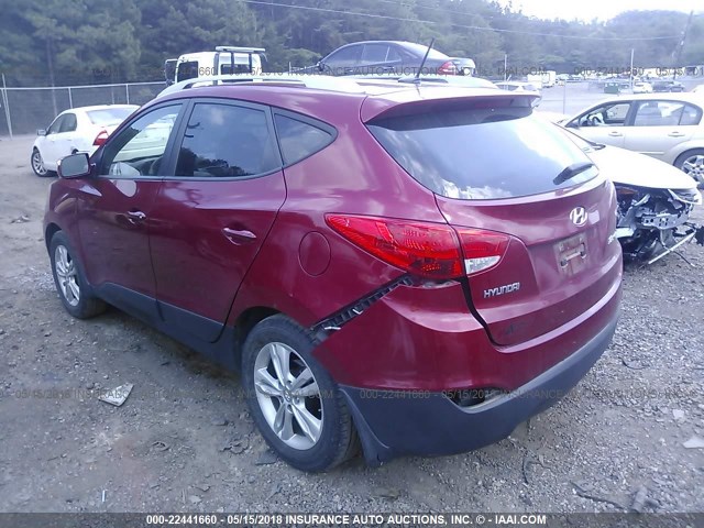 KM8JU3AC2DU729016 - 2013 HYUNDAI TUCSON GLS/LIMITED RED photo 3