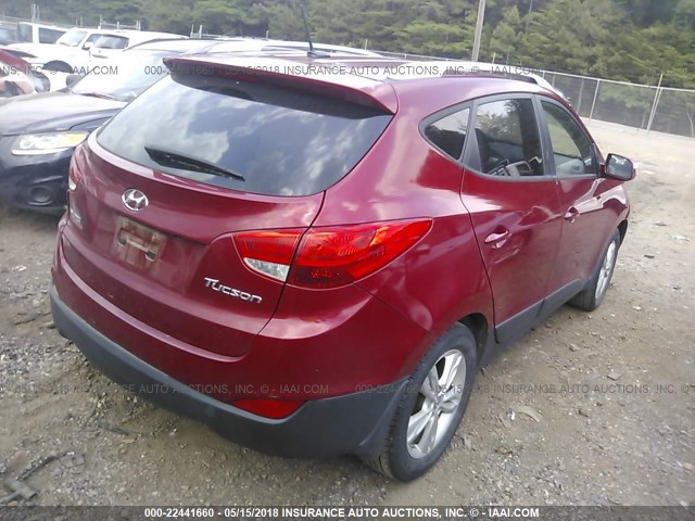 KM8JU3AC2DU729016 - 2013 HYUNDAI TUCSON GLS/LIMITED RED photo 4