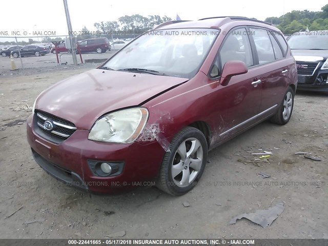 KNAFG525077071497 - 2007 KIA RONDO LX/EX RED photo 2