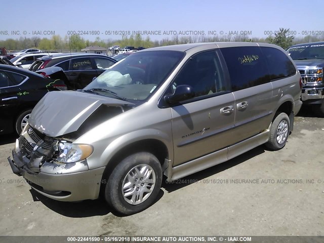 2B4GP44342R567842 - 2002 DODGE GRAND CARAVAN SPORT GOLD photo 2