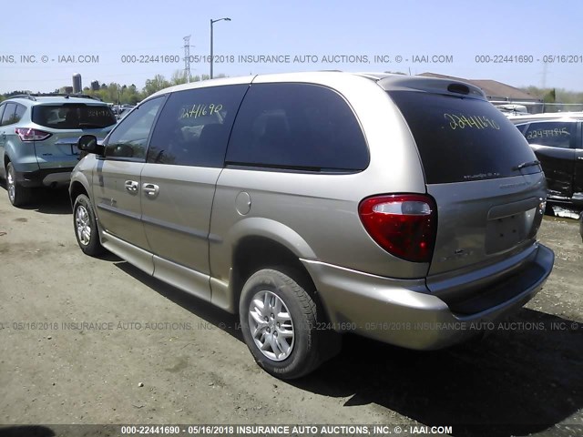 2B4GP44342R567842 - 2002 DODGE GRAND CARAVAN SPORT GOLD photo 3