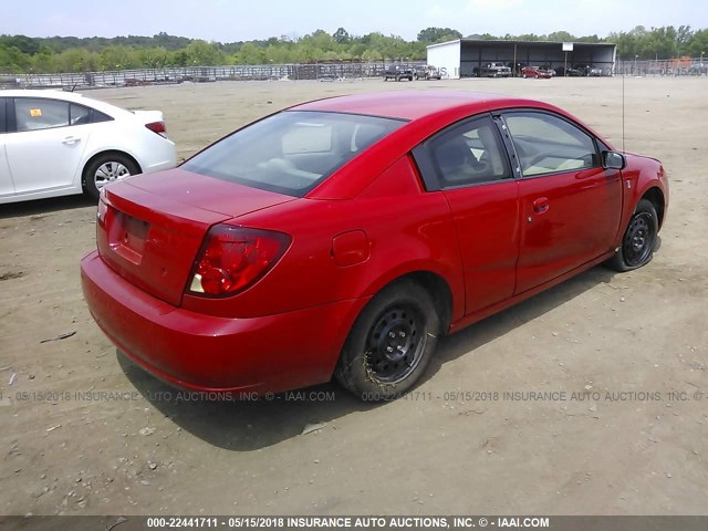 1G8AN12F63Z181466 - 2003 SATURN ION LEVEL 2 RED photo 4