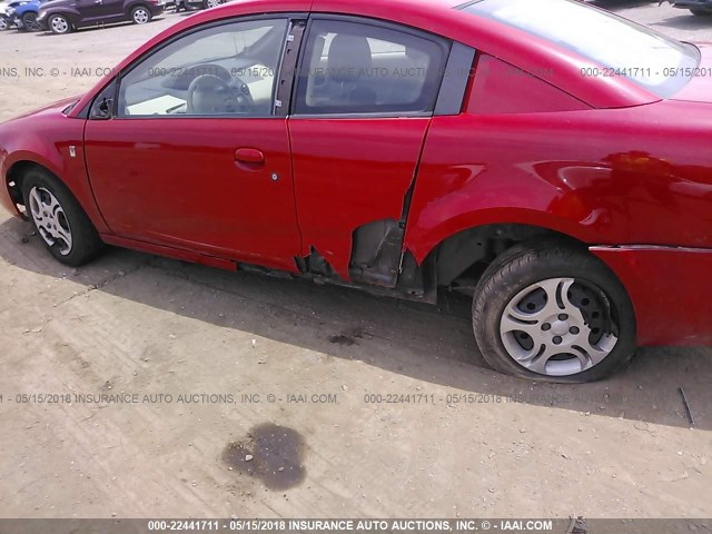 1G8AN12F63Z181466 - 2003 SATURN ION LEVEL 2 RED photo 6